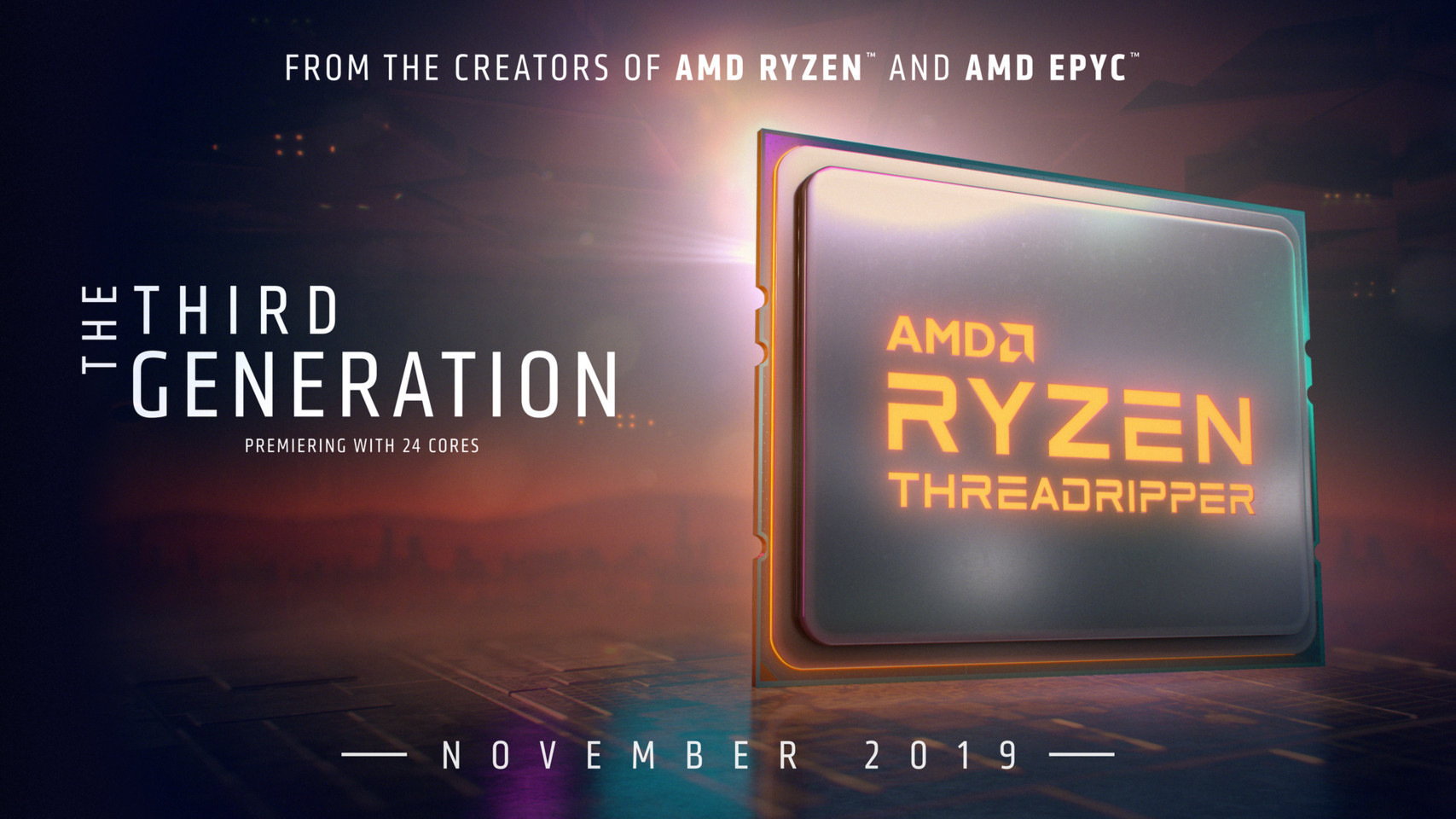 AMD宣布第三代Ryzen Threadripper的新日期：11月7日