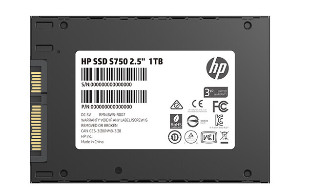 惠普宣布推出S750 2.5英寸SATA SSD