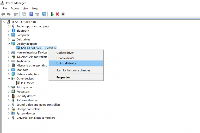 卸载电脑显卡驱动