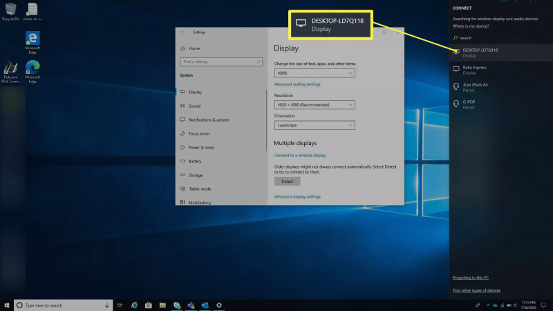 Miracast连接到笔记本电脑辅助显示器