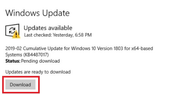 下载更新Windows10