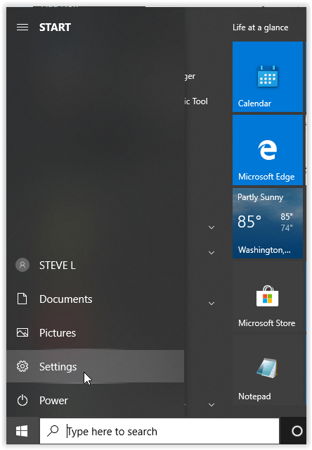 Windows10开始菜单