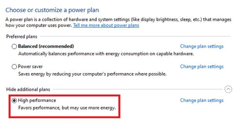 Windows 10电源选项