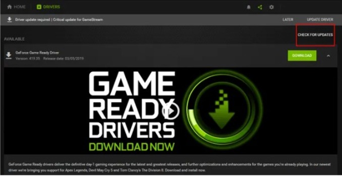 更新NVIDIA驱动程序