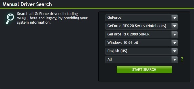 手动搜索驱动程序