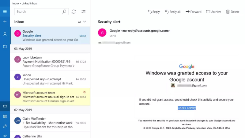 Windows10显示隐藏邮件导航栏