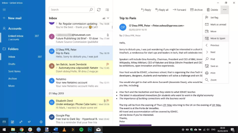 Windows10发送接收回复邮件
