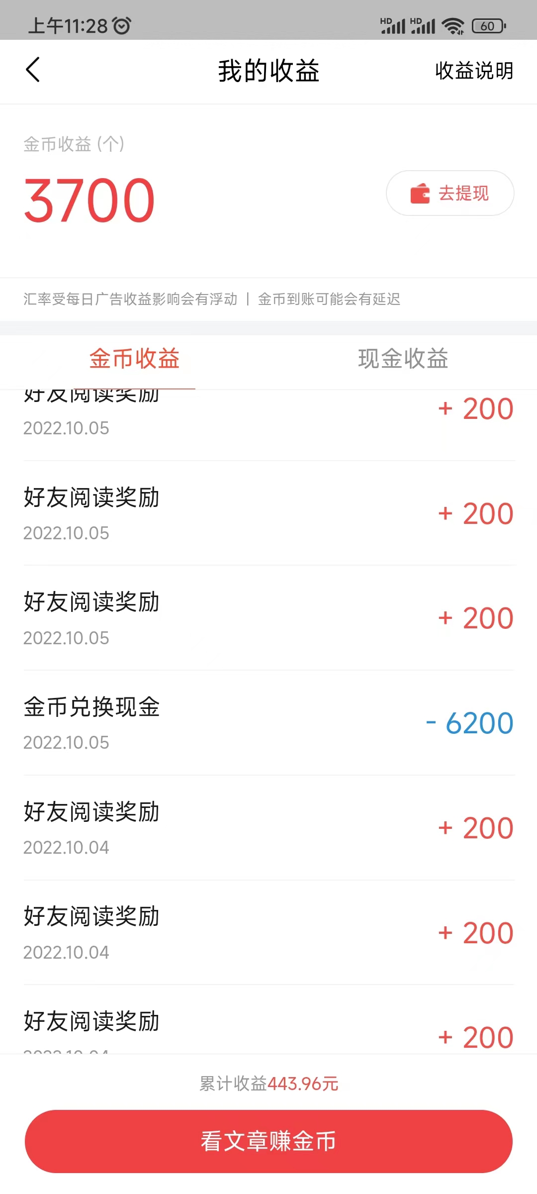 头条搜索极速版金币减少6200
