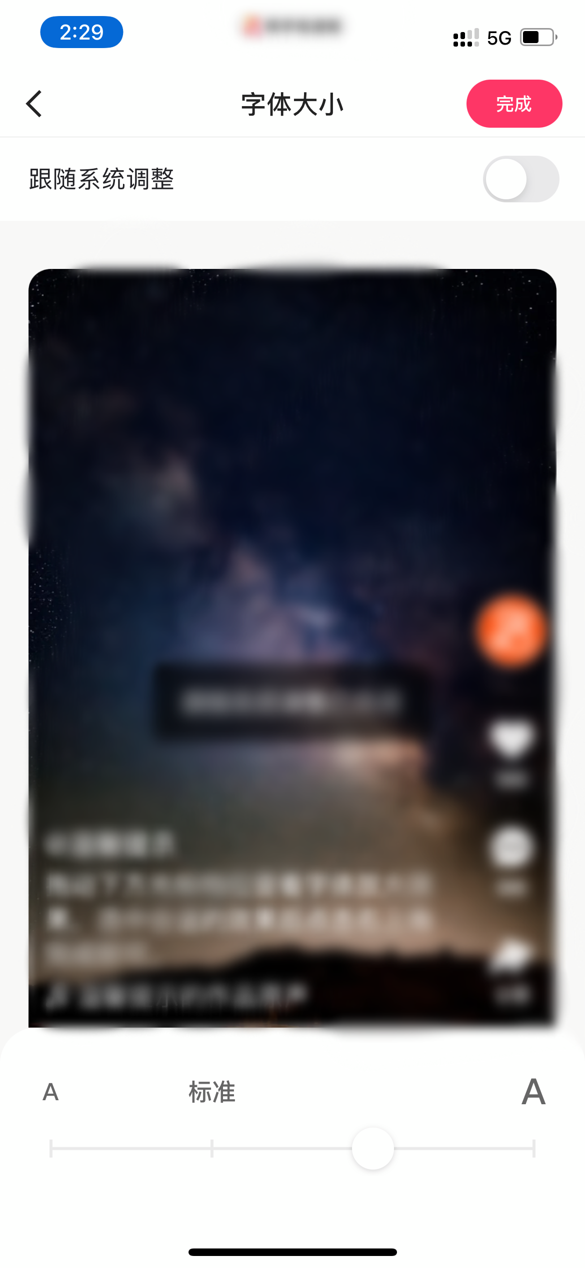 快手极速版调整字体大小页面