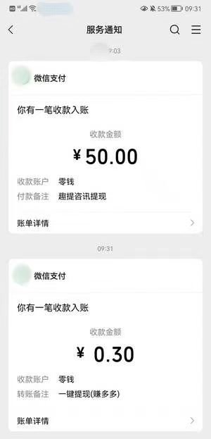 赚多多提现0.3元记录