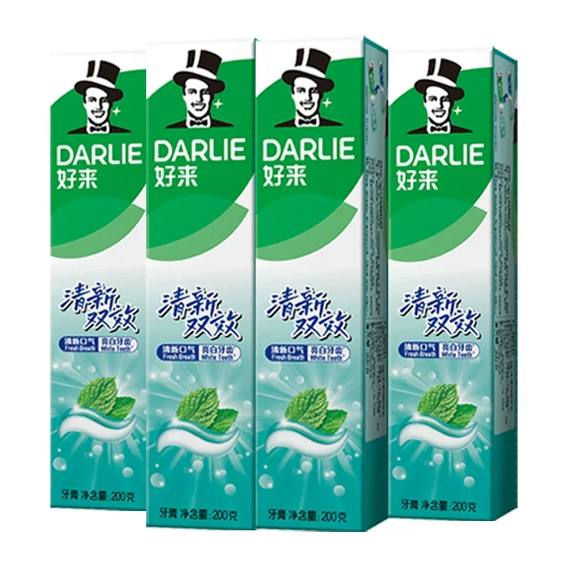DARLIE好来 原黑人 牙膏清新双效大容量清新口气美白去渍200g 4支 10.5元